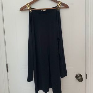 Classy Michael Kors cold shoulder dress with gold chain details